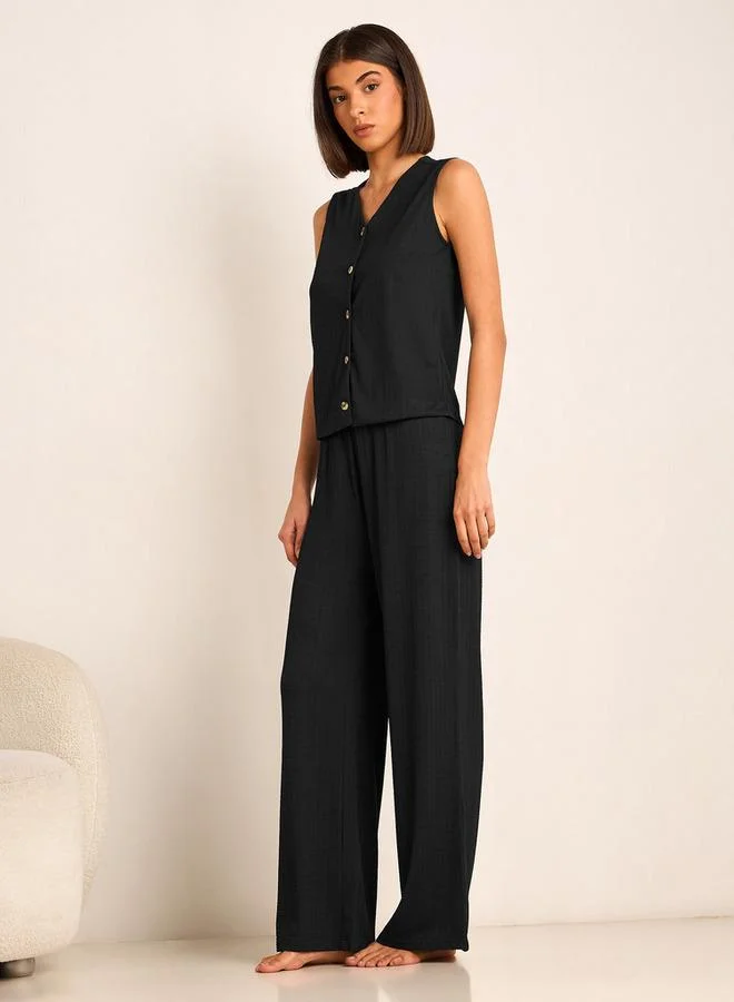 سبلاش فيڤ Coord Set with Waist Coat & Wide Leg Pants